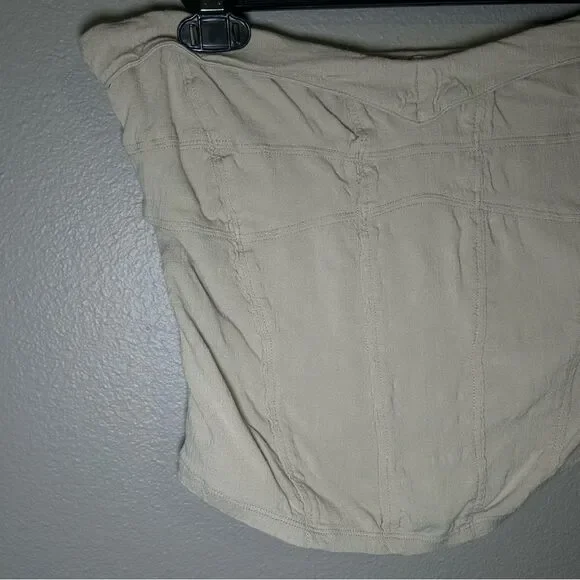 Free People You Too neutral cream tube top women’s size large - Picture 5 of 9